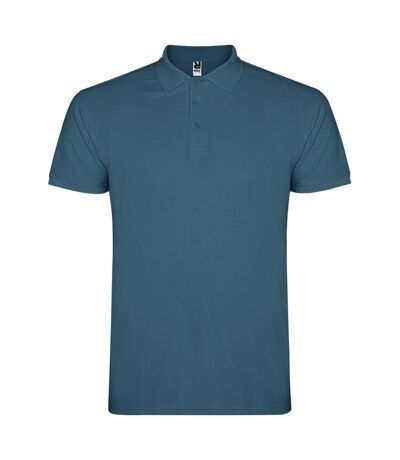 Polo star homme bleu gris Roly