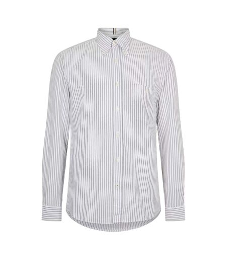 Mens S-roan Oxford Long-sleeved Button-down Shirt White Boss