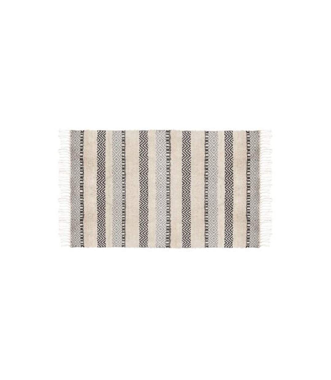 Tapis Déco en Coton Vague 90x150cm Bleu-1