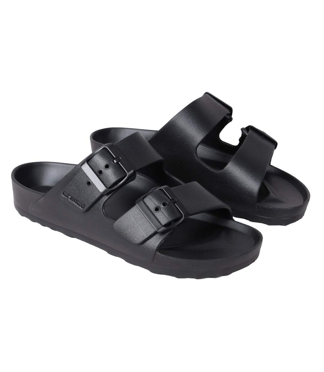 Womens/ladies shore sliders black Animal-1