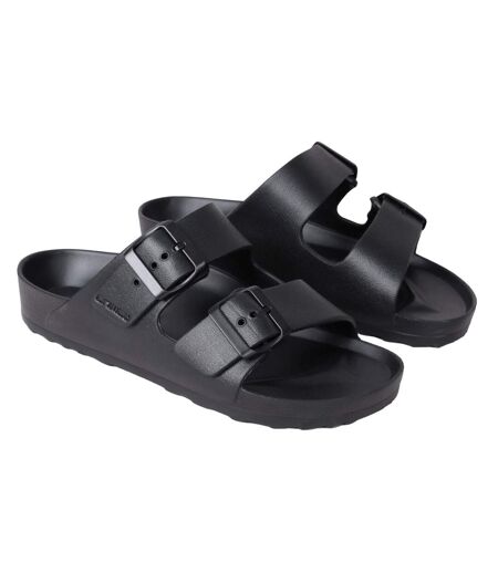 Womens/ladies shore sliders black Animal