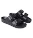 Womens/ladies shore sliders black Animal-1