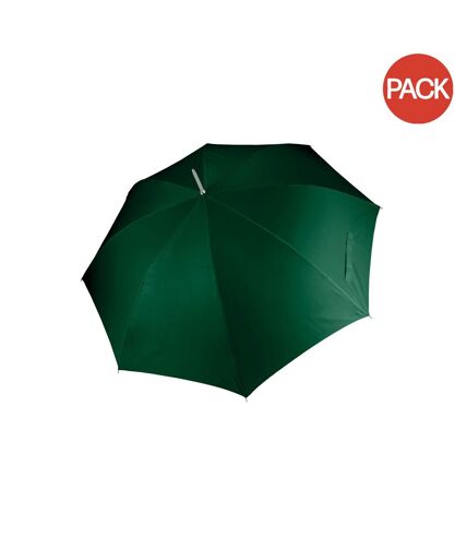 Lot de 2  Parapluie canne à ouverture automatique adulte unisexe taille unique vert bouteille Kimood