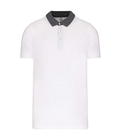 Polo bicolore pour homme - K260 - blanc et gris