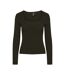 T-Shirt manches longues kaki femme pieces kalu-1
