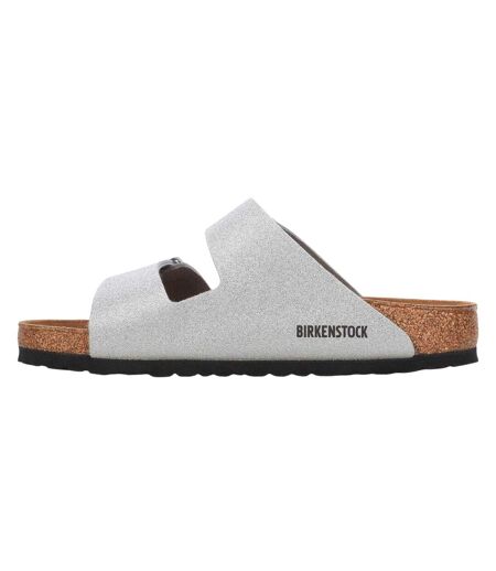 Womens/ladies Arizona Open Toe Sandals Silver Birkenstock