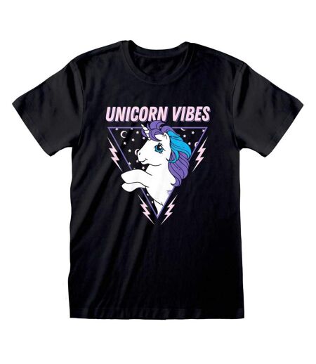 My Little Pony - T-shirt UNICORN VIBES - Adulte (Noir / Blanc / Bleu) - UTHE959
