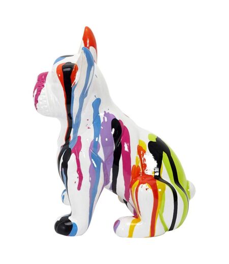 Bouledogue en céramique assis 20 cm Multicolore