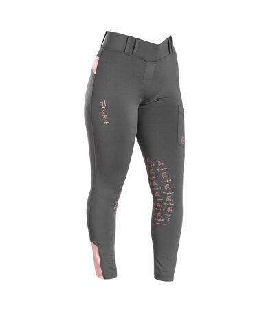 Womens/ladies bankfield basic breeches charcoal/pink Firefoot