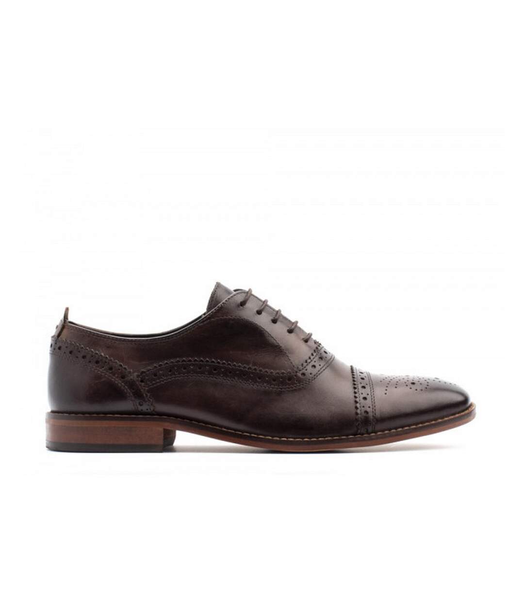 Chaussures brogues homme marron Base London-3