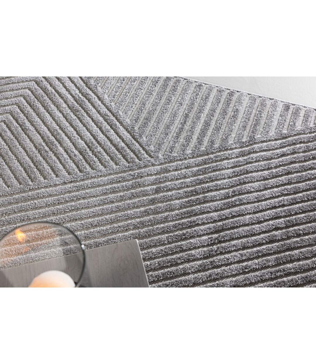 Tapis Déco Aron Solar 240x340cm Gris-4