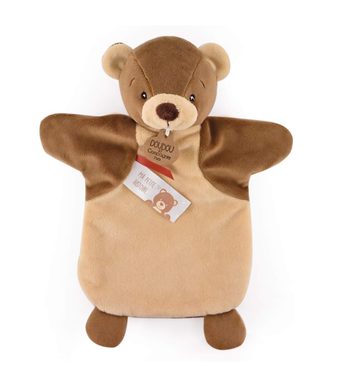 Doudou polyester 2 en 1 collection LES MARIONNETTES Ours-1