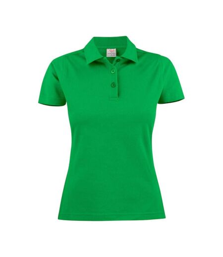 Womens/ladies Surf Polo Shirt Fresh Green Printer
