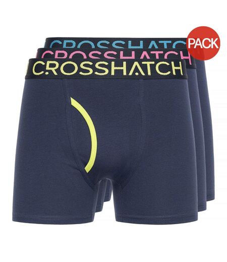 Pack of 3  Mens trioglow boxer shorts  navy Crosshatch