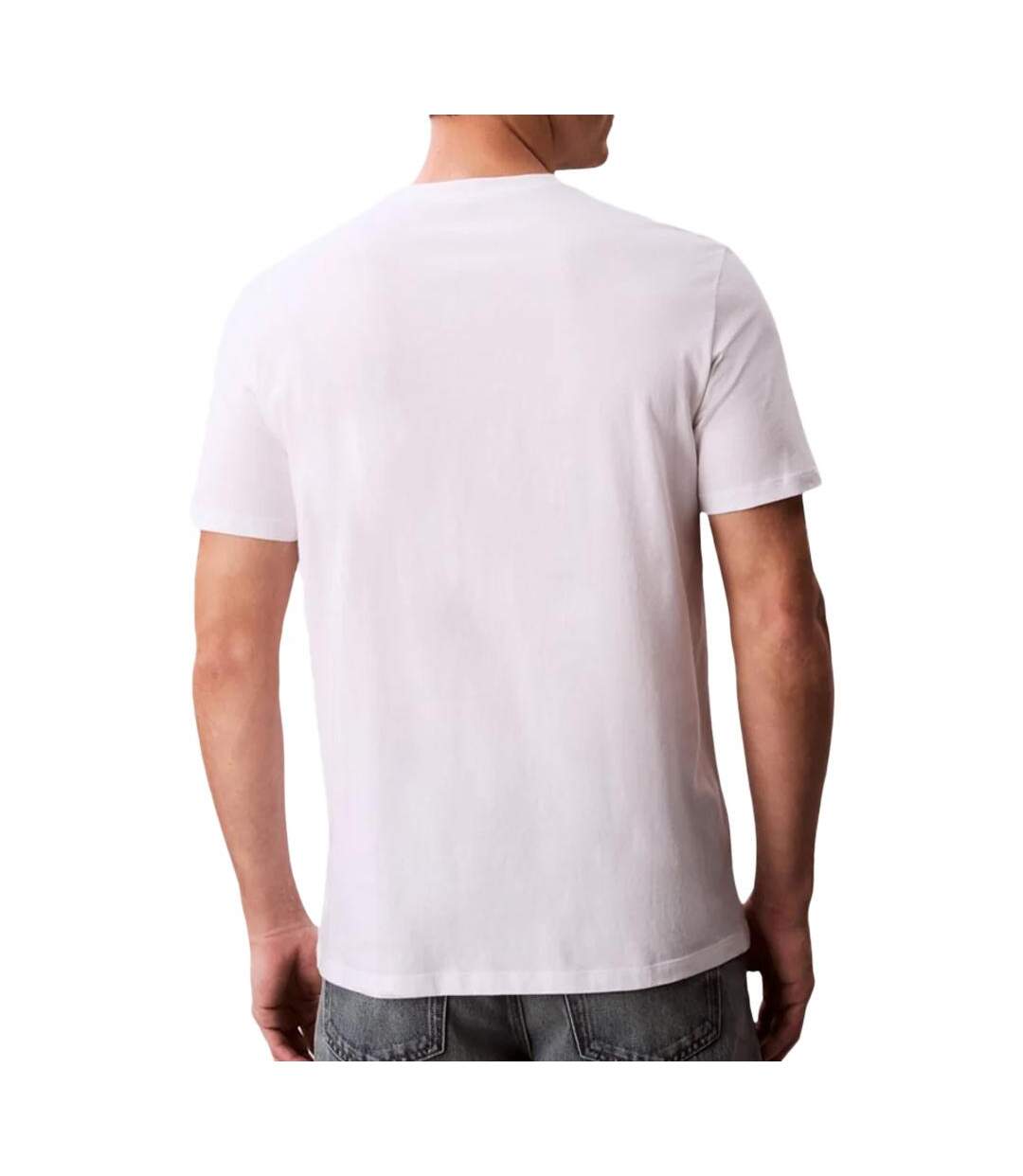 T-Shirt blanc/noir/rouge homme calvin klein jeans lv04rd814g-2