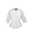 Premier Womens/Ladies Poplin 3/4 Sleeve Shirt (White) - UTPC6704