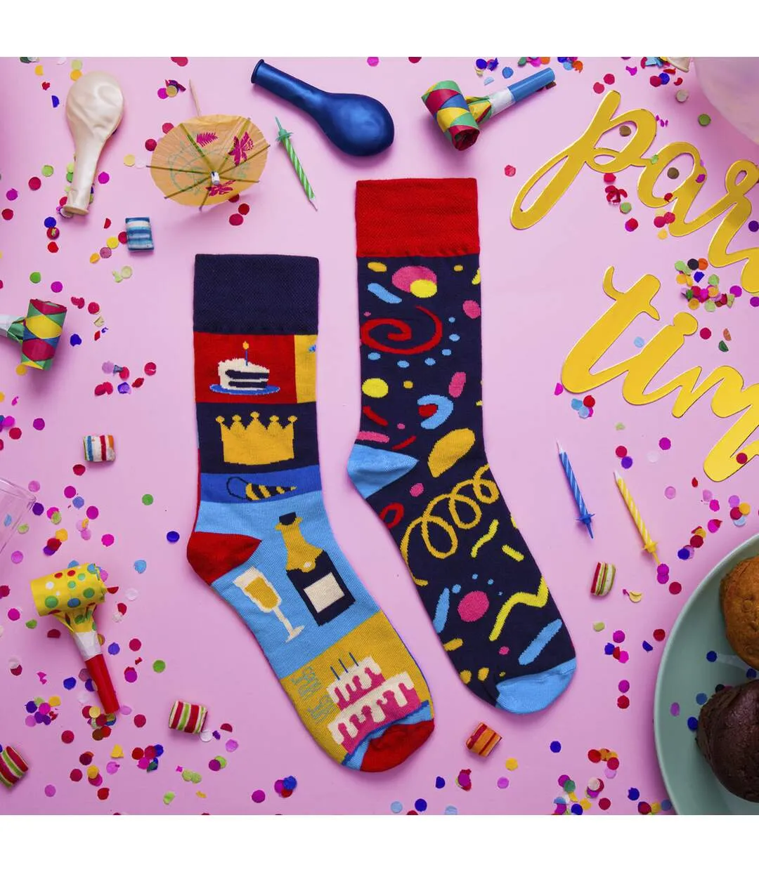 SPOX SOX - Chaussettes fantaisie dépareillées pour hommes et femmes - Fête-3
