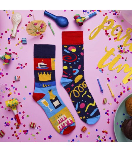 SPOX SOX - Chaussettes fantaisie dépareillées pour hommes et femmes - Fête