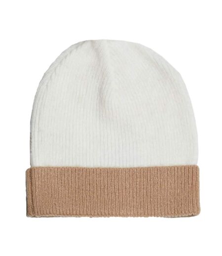 Bonnet blanc/marron femme tommy hilfiger beanie