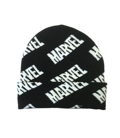Bonnet Motif/style Logo Répété Adulte Noir Marvel