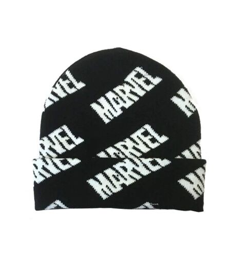 Bonnet Motif/style Logo Répété Adulte Noir Marvel