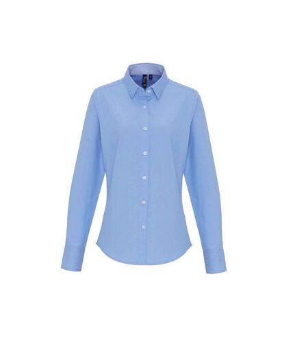 Premier Womens/Ladies Striped Oxford Long-Sleeved Formal Shirt (Oxford Blue) - UTPC5840