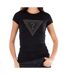 T-shirt noir femme guess maze-1