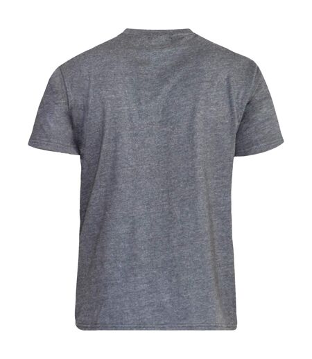 Duke Mens Signature 2 King Size Cotton V Neck T-Shirt (Charcoal Melange) - UTDC184
