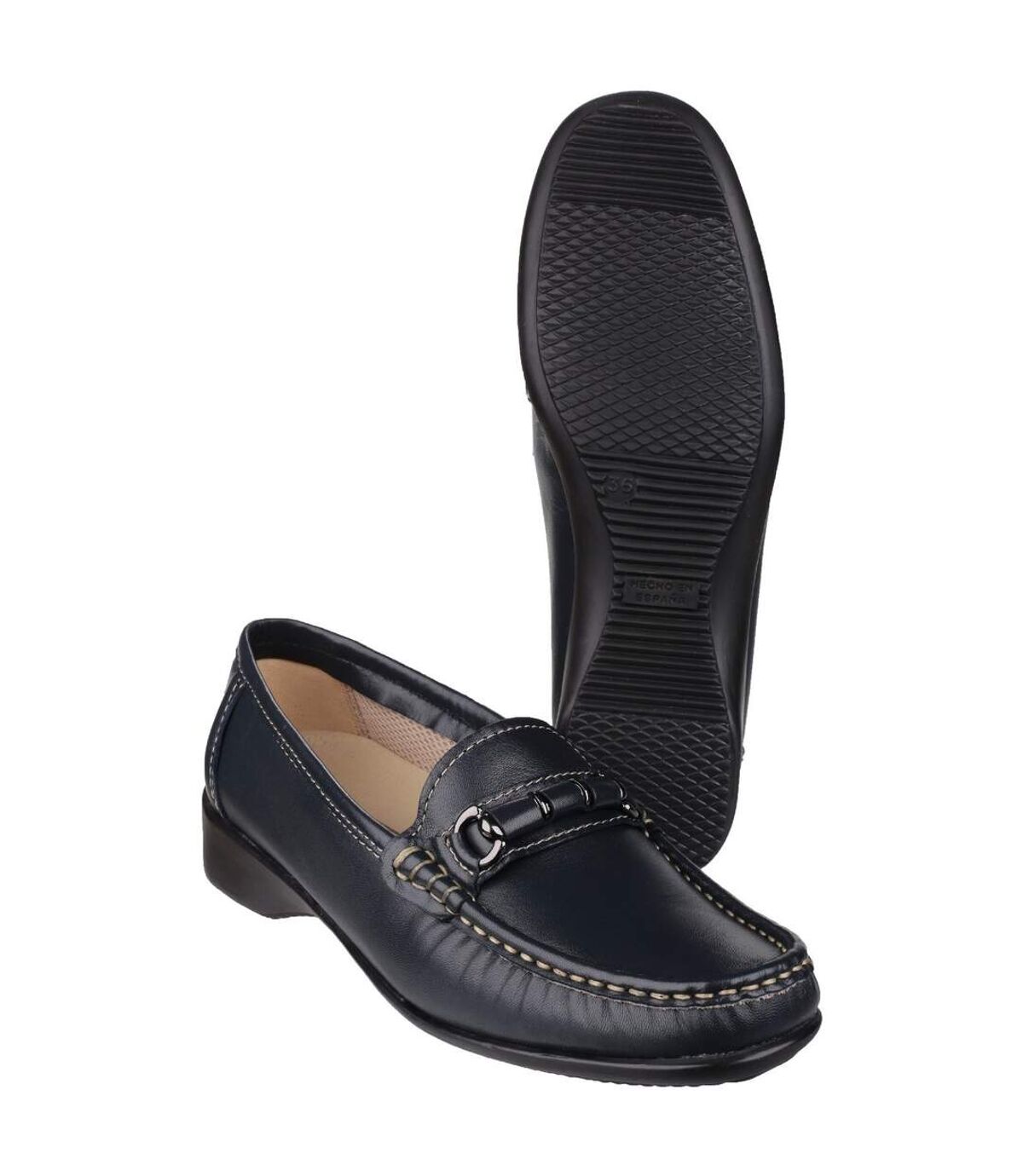 Cotswold Barrington Ladies Loafer Slip On Shoes (Navy) - UTFS2876