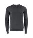Mens Oakville Knitted Crew Neck Sweater Top Anthracite Melange, Melange Cutter & Buck-1