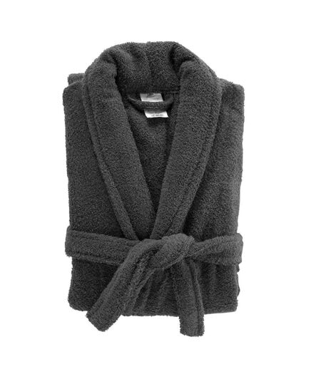 Peignoir Col Châle en Coton Tendresse Anthracite