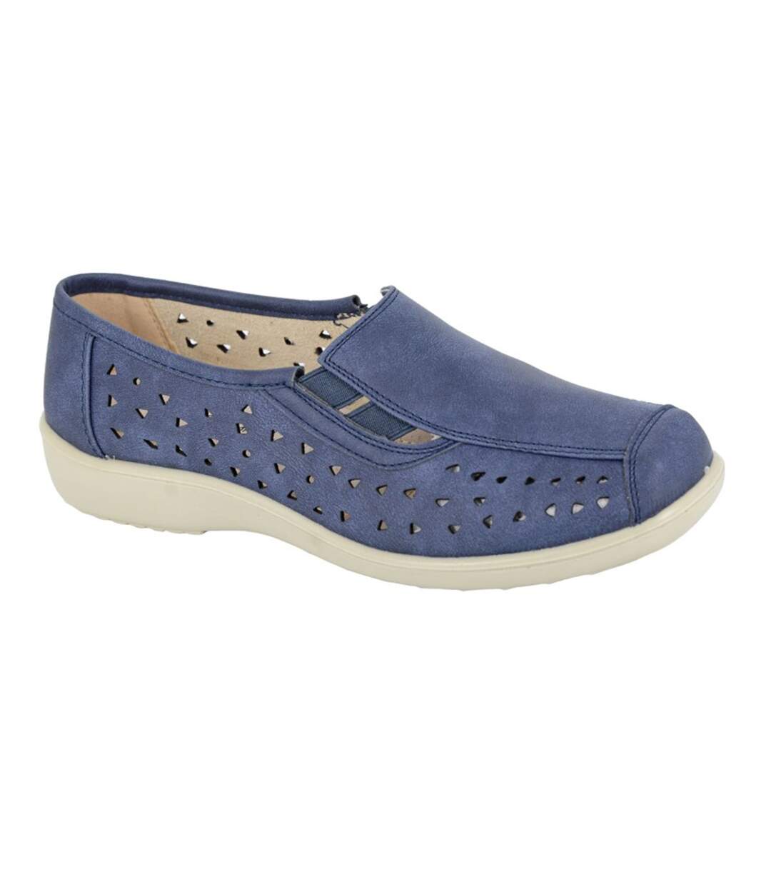 Womens/ladies Leather Casual Shoes Blue Boulevard-1