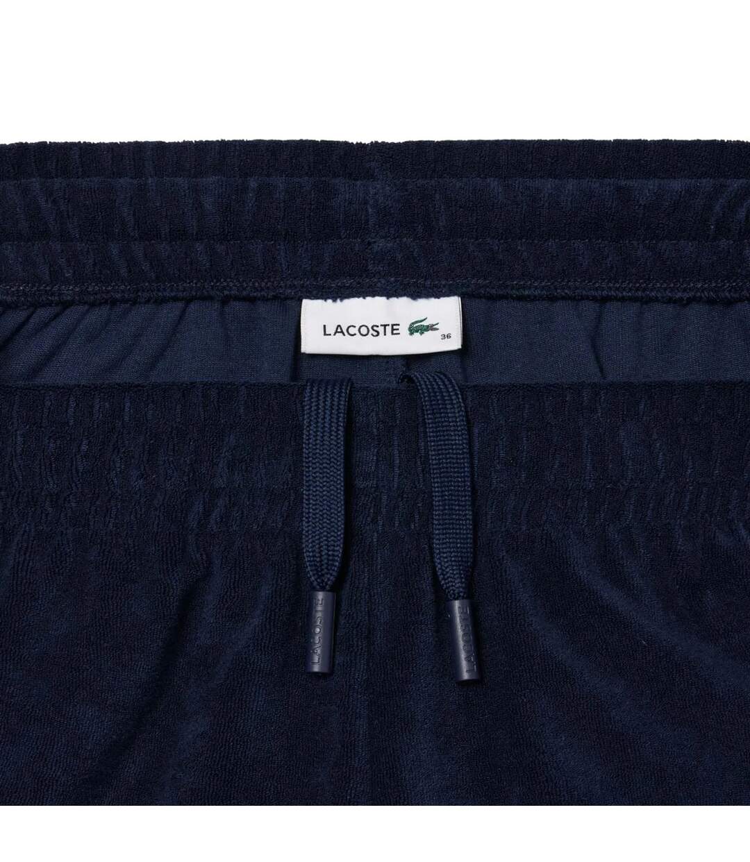 Womens/ladies Terrycloth Contrast Detail Shorts Blue Lacoste-3