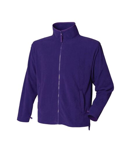 Henbury Mens Plain Fleece Jacket (Purple)