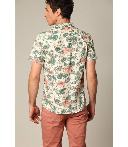 Chemise en coton à manches courtes avec imprimé tropical OGDEN