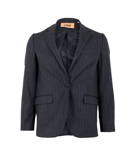 Womens/ladies Mary Stripe Single-breasted Blazer Grey Melange JJXX
