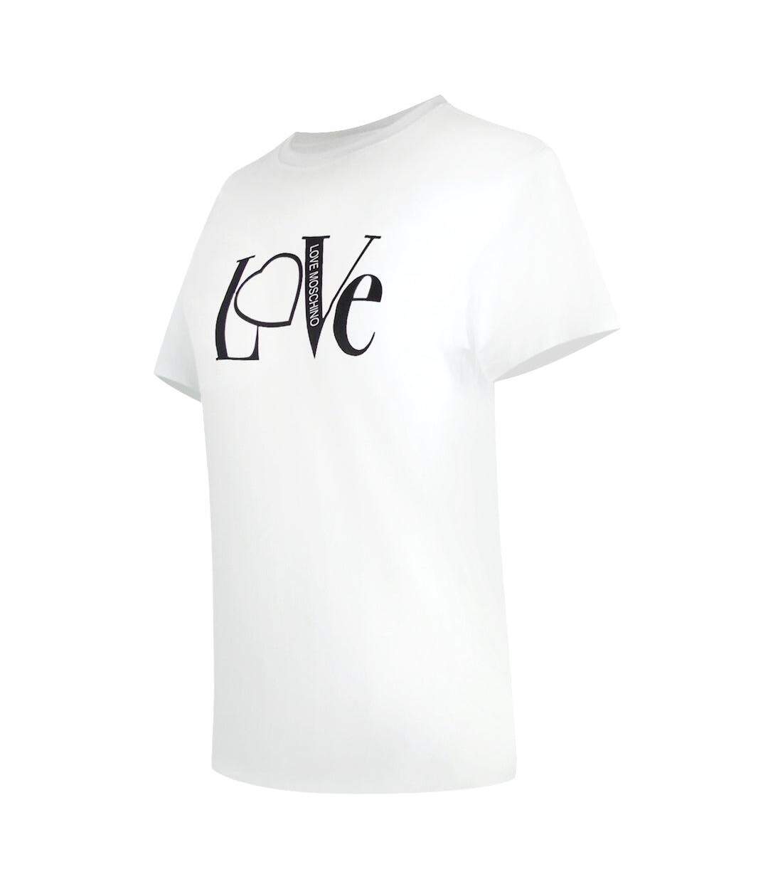 T-shirt Femme Blanc Love Moschino-3