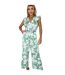 Combinaison Manches Ruchées Motif/style Floral Femme Vert AX Paris-1