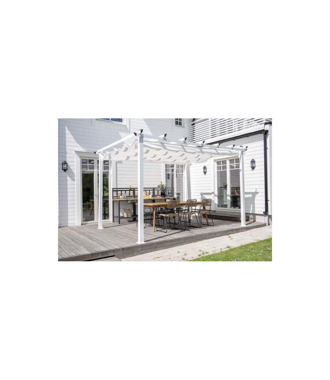 Pergola Avec Toit Lazio 345cm Blanc-5