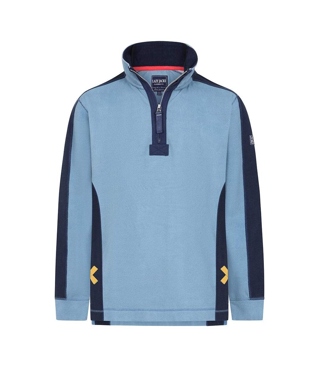 Sweat Motif/style Panneau Contrasté Homme Bleu Ardoise Lazy Jacks-1