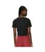 Femme/ladies Peach Crop T-shirt Noir Miss Tee-2