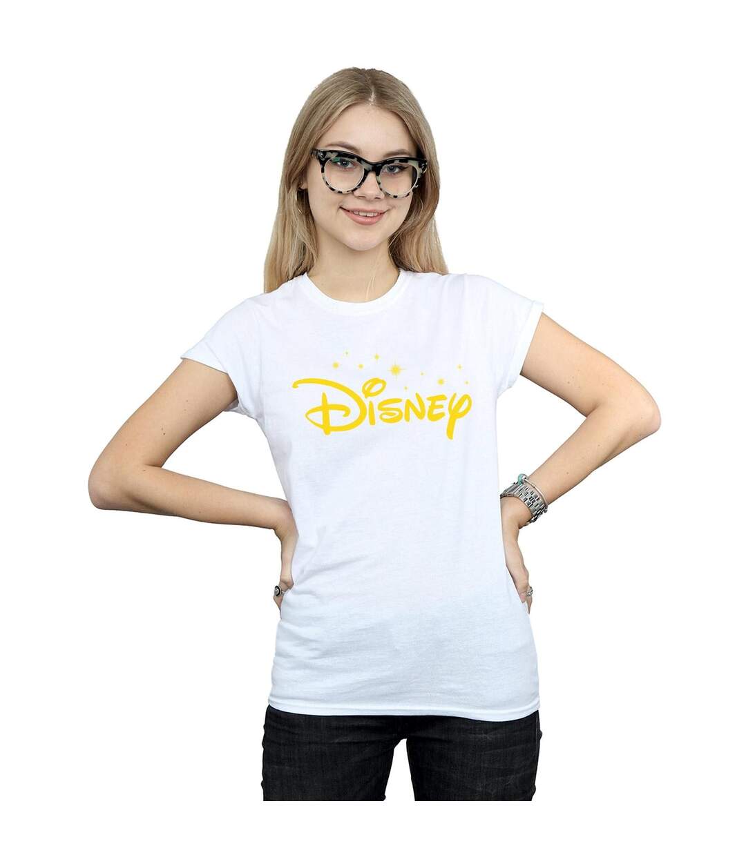 Disney T-shirt en coton à logo étoilé Femmes/Ladies (Blanc) - UTBI31885-2