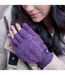 Ladies Cable Knit 2.3 Tog Thermal Winter Fingerless Converter Gloves-3