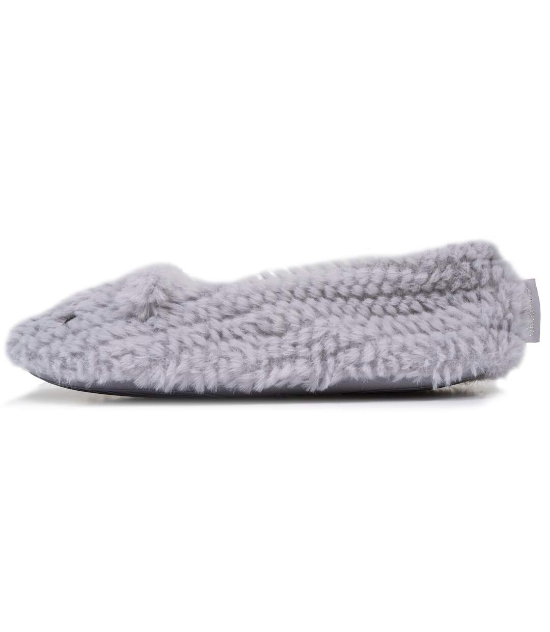 Isotoner Chaussons extra-light Ballerines femme imitation fourrure, semelle antidérapante-3