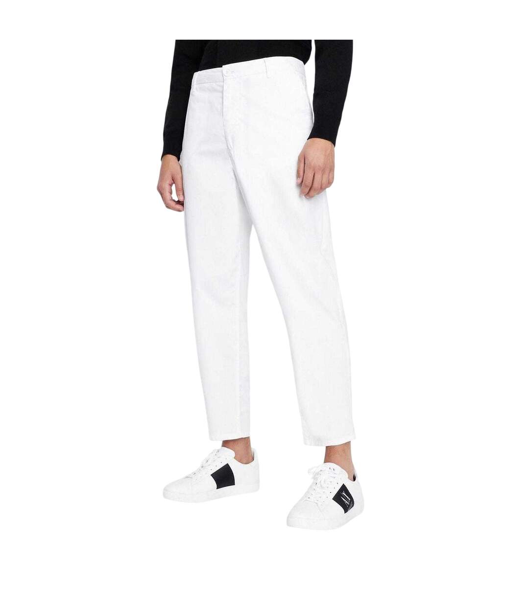 Mens Cotton Trousers White Armani Exchange-4