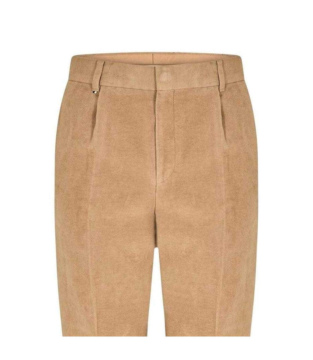 Mens Peter Straight Leg Trousers Beige Boss-2