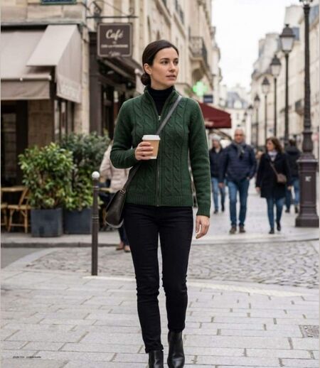 Cardigan zippé avec laine SAMY2