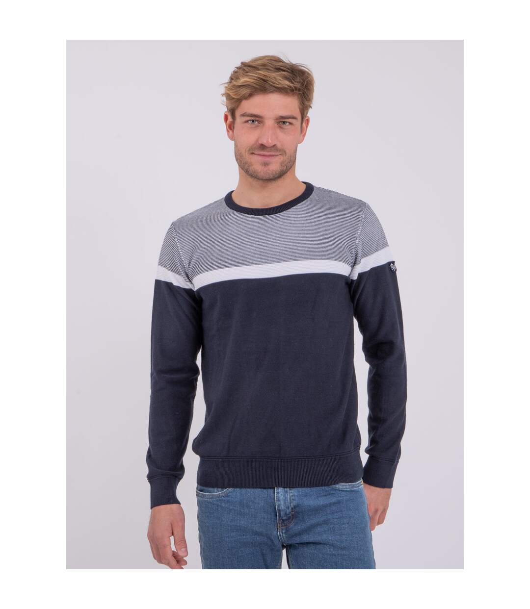 Pull col rond pur coton AGRISUD-1