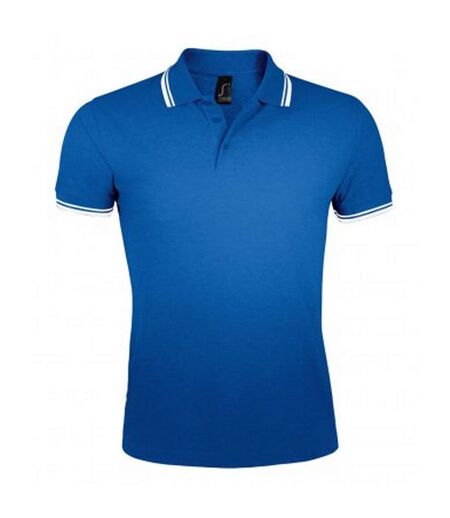 Polo manches courtes pasadena homme bleu roi/blanc SOLS