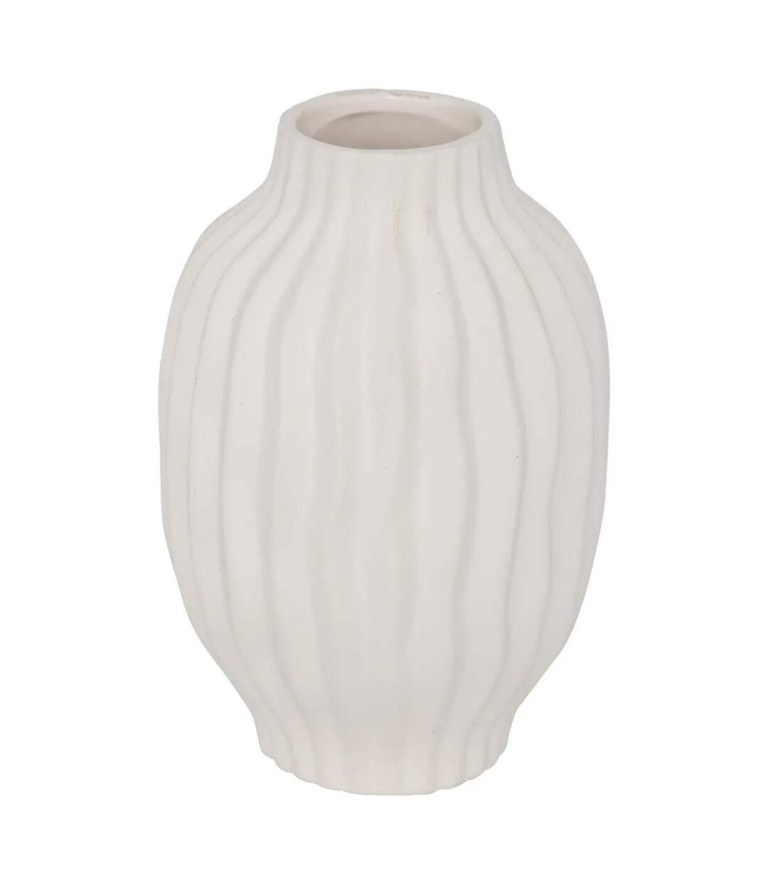 Vase Design en Céramique Fernan 22cm Blanc-1